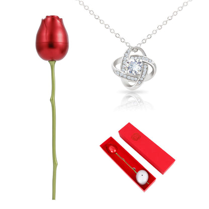 Sterling Silver Necklace with a Luxury Rose Box