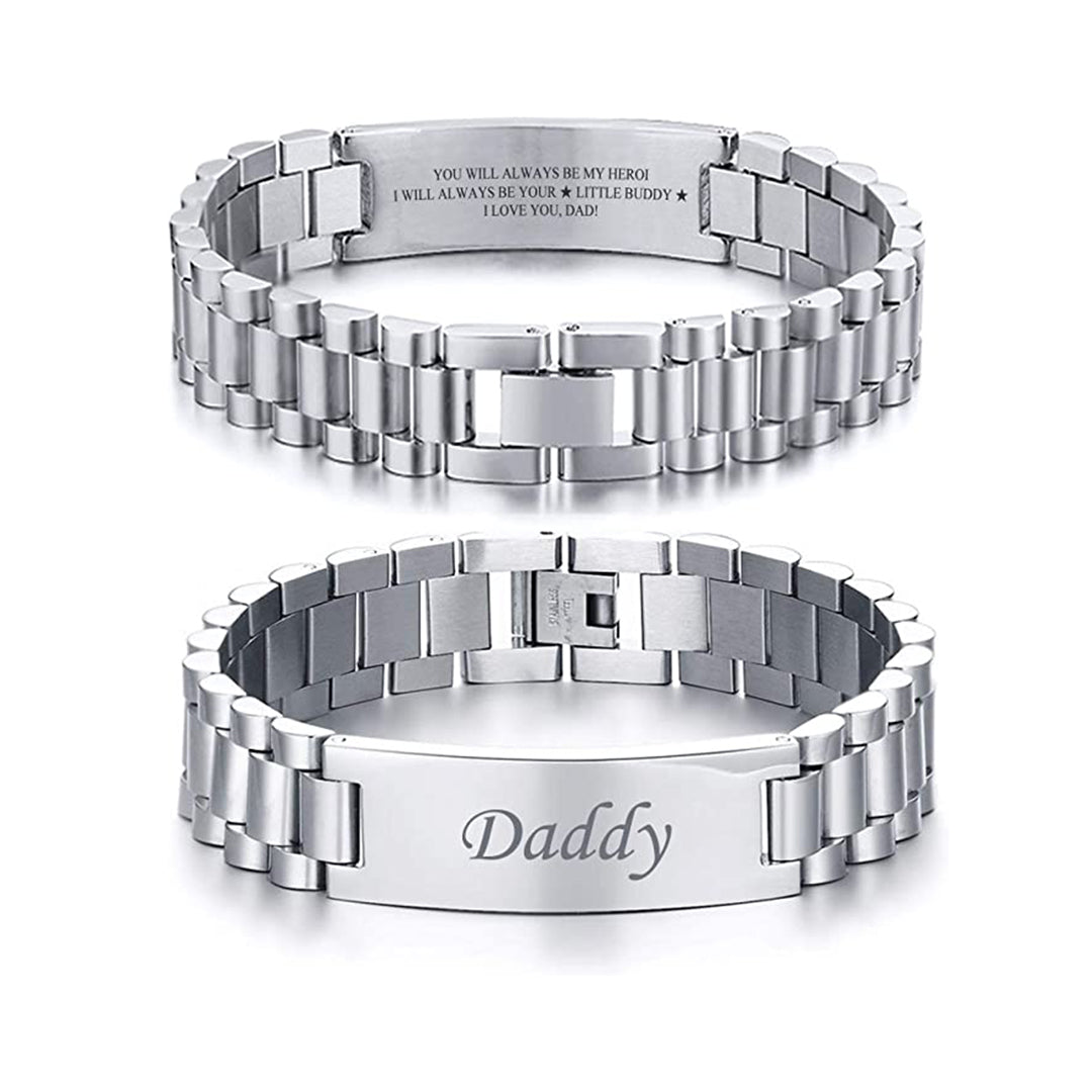 Stainless Steel Link Bracelet - To my beloved Dad