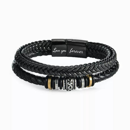 Leather Bracelet - I love you “To my Son”