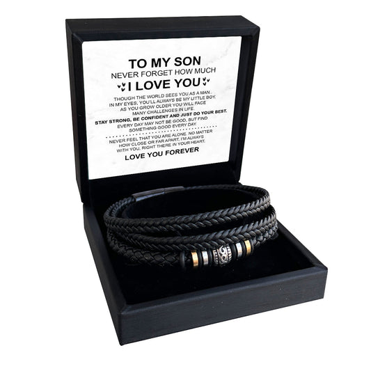 Leather Bracelet - I love you “To my Son”