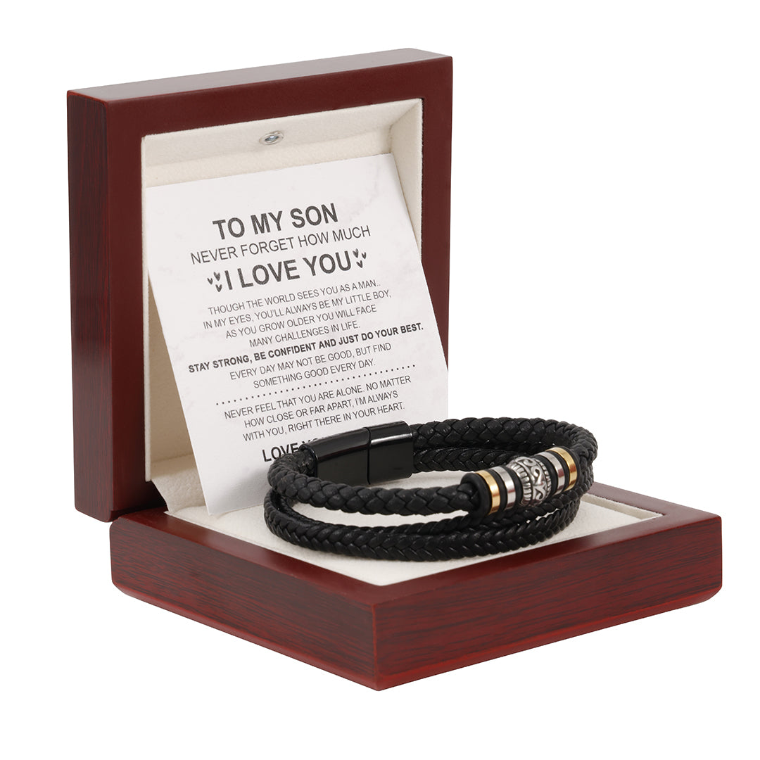 Leather Bracelet - I love you “To my Son”