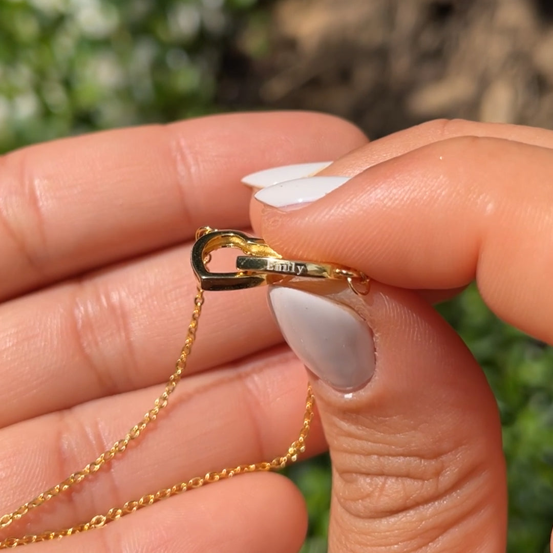 Engraved Name Necklace - With Real Rose