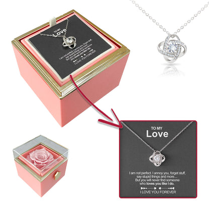 Sterling Silver Necklace - With Preserved Rose - To My Love