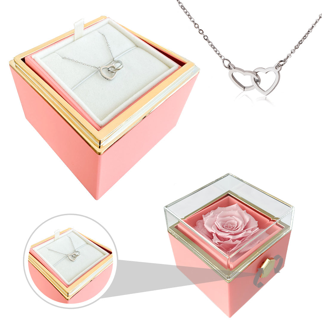 Engraved Name Necklace - With Real Rose