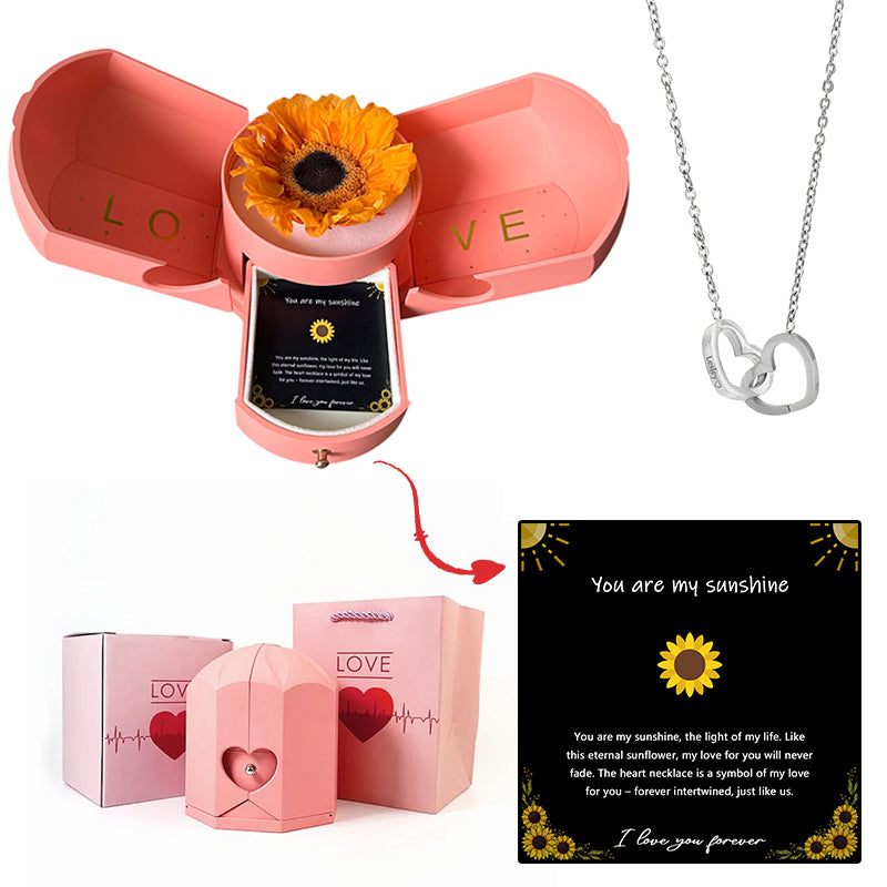 Eternal Sunflower & Personalized Necklace