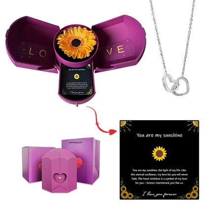 Eternal Sunflower & Personalized Necklace