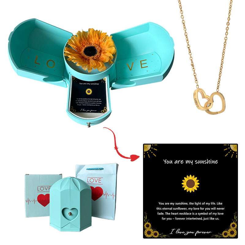 Eternal Sunflower & Personalized Necklace