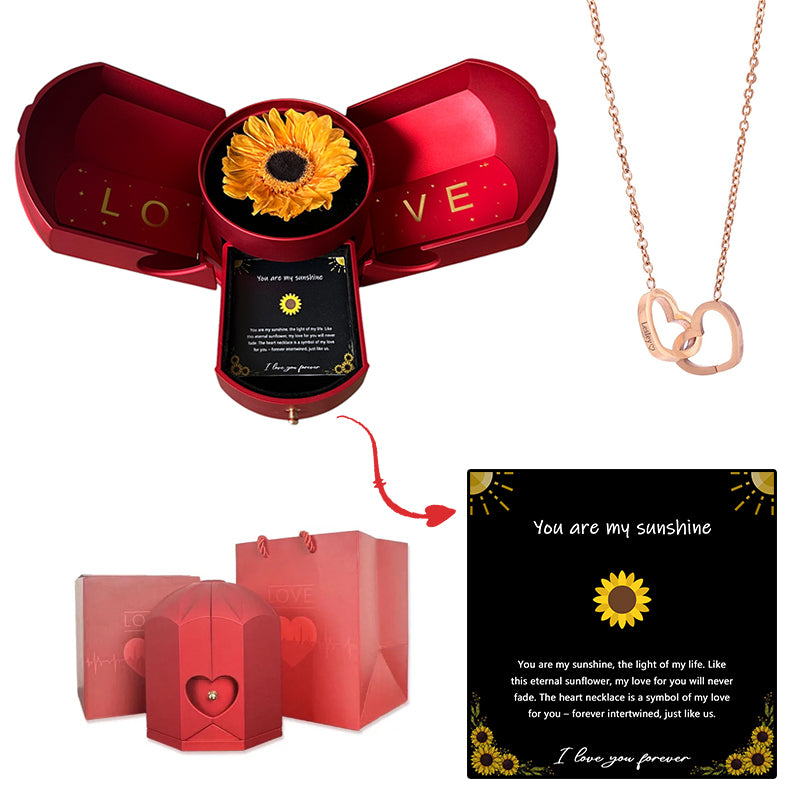 Eternal Sunflower & Personalized Necklace